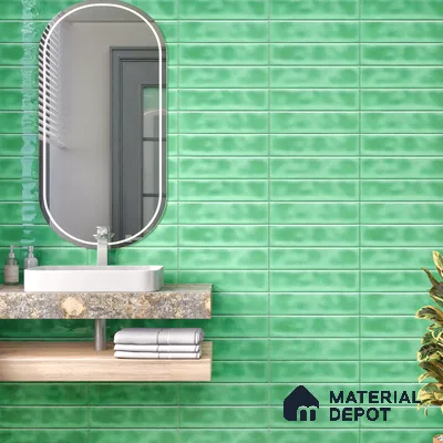Faux Subway  Tile TL 07256 Sintra 1002 1 ft x 1 ft Ceramic Glossy Finish - 9 mm  | 2 mm Spacer is Mandatory | Please Expect a Slight Variation of Pattern (Sample)